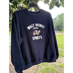 Walt Disney World Sweatshirt Size Large Navy Blue Mickey Mouse Sports EST 1971